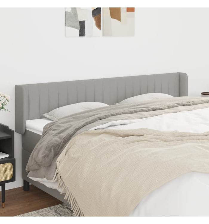 Tête de lit avec oreilles Gris clair 163x16x78/88 cm Tissu | Mobilier & Déco