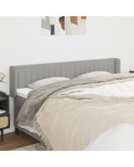 Tête de lit avec oreilles Gris clair 163x16x78/88 cm Tissu | Mobilier & Déco