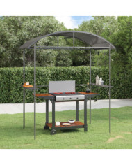 Gazebo BBQ et étagères latérales anthracite 220x115x230cm acier | Mobilier & Déco