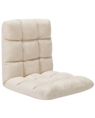Chaise pliable de sol Crème Microfibre | Mobilier & Déco
