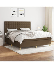 Sommier à lattes de lit avec matelas Marron foncé 180x200 cm | Mobilier & Déco