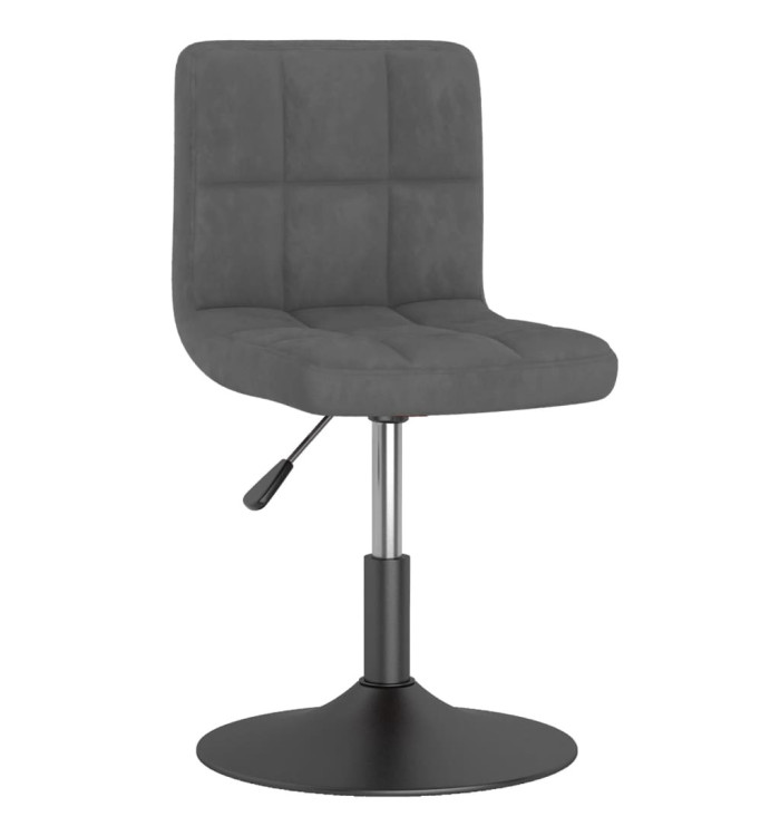 Chaise pivotante de salle à manger Gris foncé Velours | Mobilier & Déco