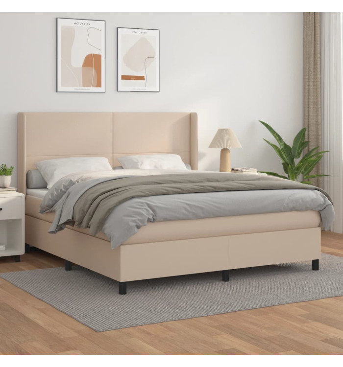 Sommier à lattes de lit avec matelas Cappuccino 160x200 cm | Mobilier & Déco