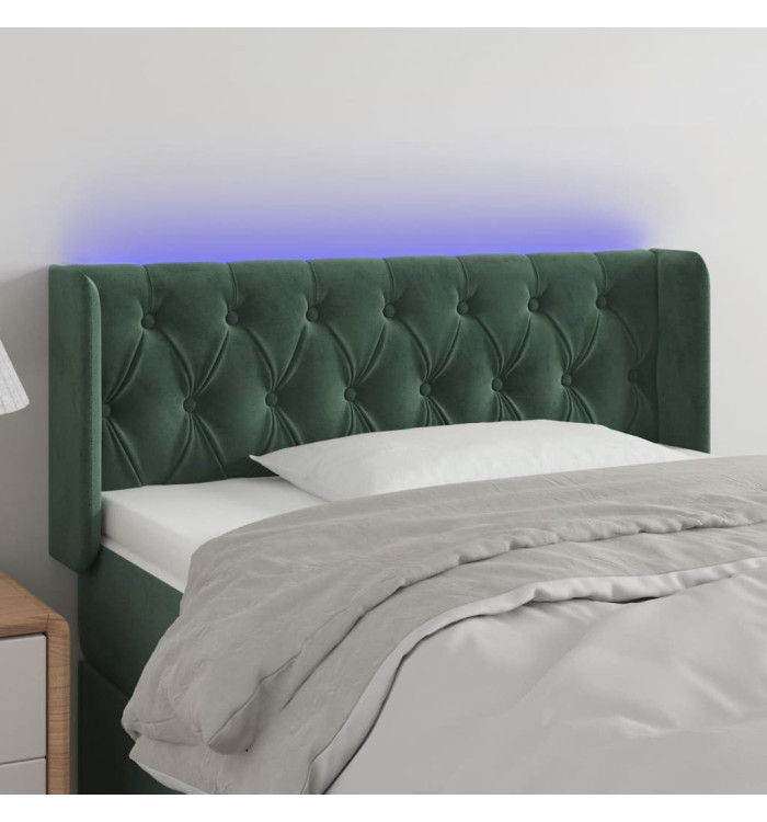 Tête de lit à LED Vert foncé 93x16x78/88 cm Velours | Mobilier & Déco