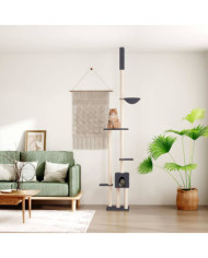 Arbre à chat du sol au plafond Gris foncé 258,5-284,5 cm | Mobilier & Déco