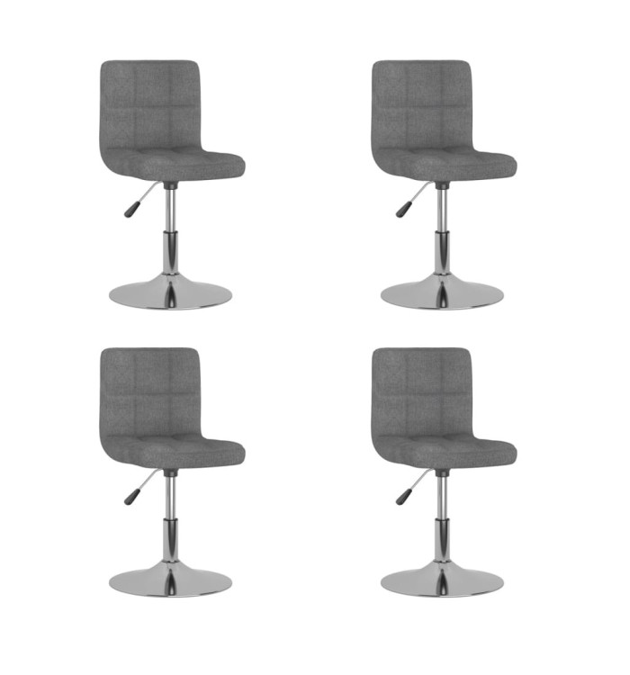 Chaises pivotantes à manger lot de 4 Gris clair Tissu | Mobilier & Déco
