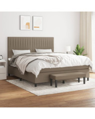 Sommier à lattes de lit avec matelas Taupe 160x200 cm Tissu | Mobilier & Déco