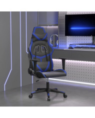 Chaise de jeu de massage Noir et bleu Similicuir | Mobilier & Déco