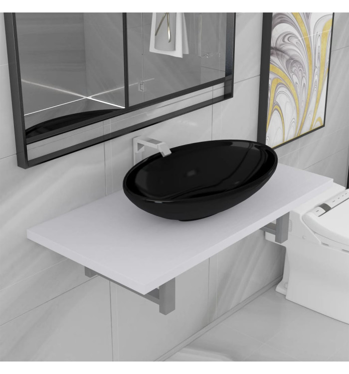 Meuble de salle de bain en deux pièces Céramique Blanc | Mobilier & Déco