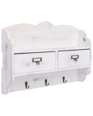 Porte-manteau mural Blanc 50x10x34 cm Bois | Mobilier & Déco