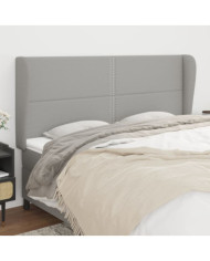 Tête de lit avec oreilles Gris clair 163x23x118/128 cm Tissu | Mobilier & Déco