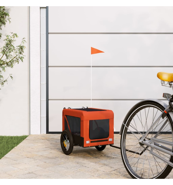 Remorque de vélo pour animaux de compagnie orange et noir | Mobilier & Déco