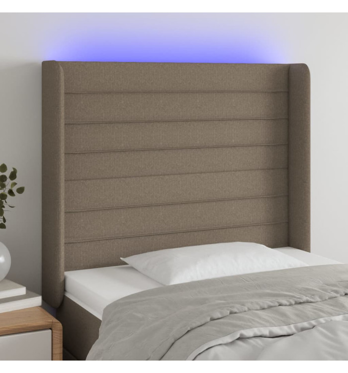 Tête de lit à LED Taupe 83x16x118/128 cm Tissu | Mobilier & Déco