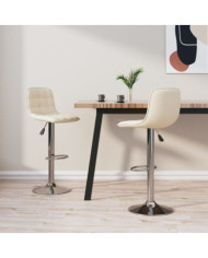 Tabourets de bar lot de 2 crème tissu | Mobilier & Déco