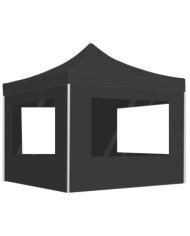 Tente de réception pliable et parois Aluminium 2x2 m Anthracite | Mobilier & Déco