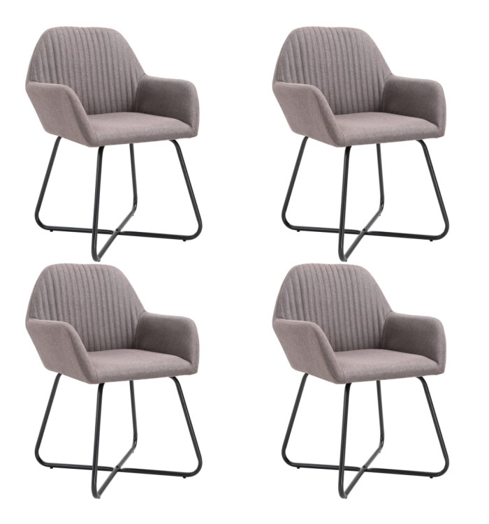 Chaises à manger lot de 4 taupe tissu | Mobilier & Déco