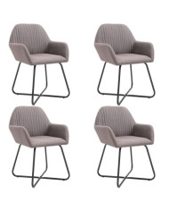 Chaises à manger lot de 4 taupe tissu | Mobilier & Déco