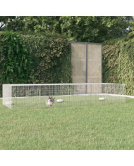 Cage à lapin 3 panneaux 325x109x54 cm Fer galvanisé | Mobilier & Déco