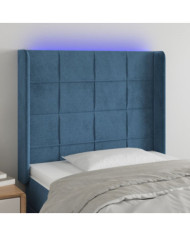 Tête de lit à LED Bleu foncé 83x16x118/128 cm Velours | Mobilier & Déco