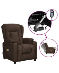 Fauteuil de massage électrique Marron Similicuir | Mobilier & Déco