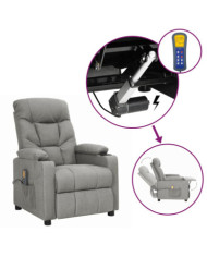 Fauteuil de massage inclinable Gris clair Tissu | Mobilier & Déco
