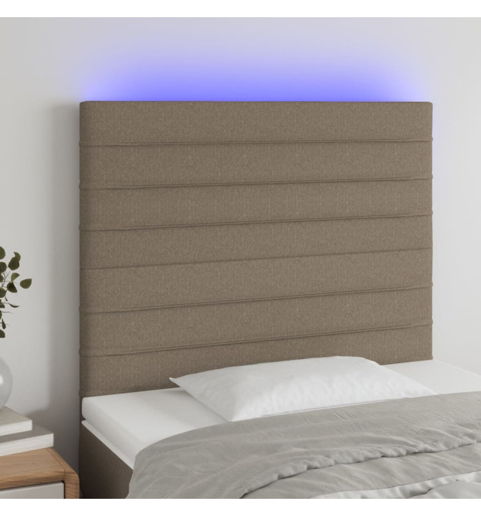 Tête de lit à LED Taupe 100x5x118/128 cm Tissu | Mobilier & Déco