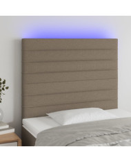 Tête de lit à LED Taupe 100x5x118/128 cm Tissu | Mobilier & Déco