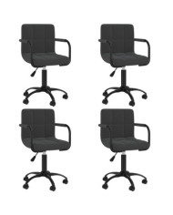 Chaises pivotantes à manger lot de 4 noir velours | Mobilier & Déco
