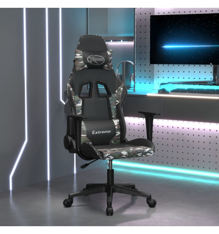 Chaise de jeu Noir et camouflage Similicuir | Mobilier & Déco