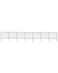 Clôture de jardin avec dessus en lance Acier 11,9 x 1,5 m Noir | Mobilier & Déco