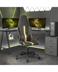 Chaise de jeu Noir et doré Similicuir | Mobilier & Déco