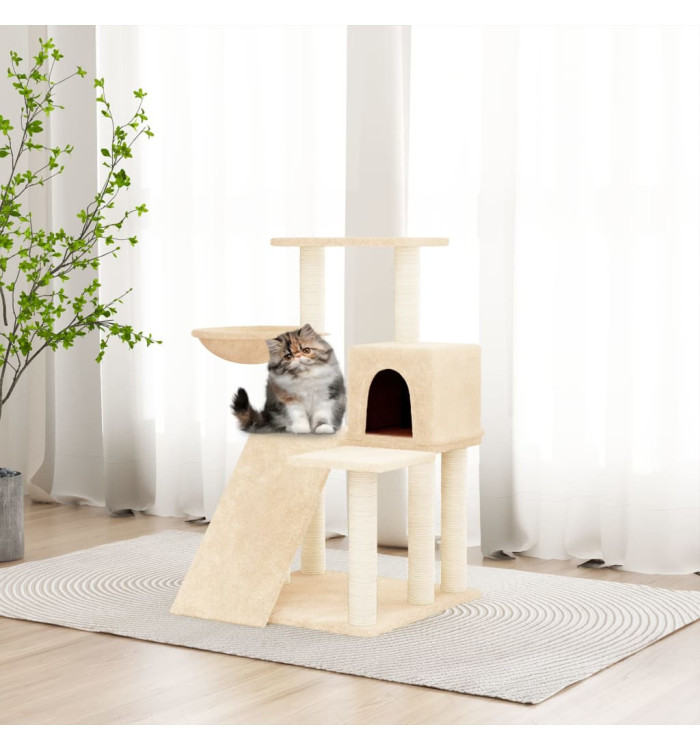 Arbre à chat avec griffoirs en sisal Crème 82 cm | Mobilier & Déco
