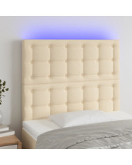 Tête de lit à LED Crème 80x5x118/128 cm Tissu | Mobilier & Déco