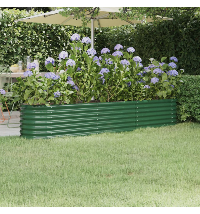 Lit surélevé de jardin Acier enduit de poudre 224x40x36 cm Vert | Mobilier & Déco