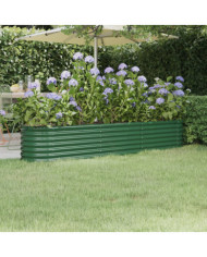Lit surélevé de jardin Acier enduit de poudre 224x40x36 cm Vert | Mobilier & Déco