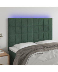 Tête de lit à LED Vert foncé 144x5x118/128 cm Velours | Mobilier & Déco