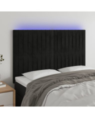 Tête de lit à LED Noir 144x5x118/128 cm Velours | Mobilier & Déco