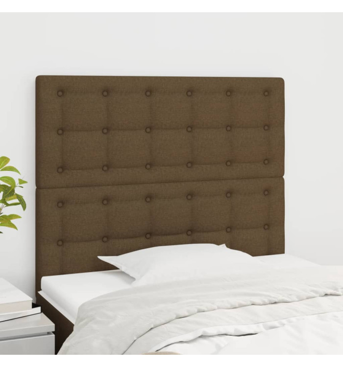 Têtes de lit 2 pcs Marron Foncé 80x5x78/88 cm Tissu | Mobilier & Déco