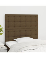 Têtes de lit 2 pcs Marron Foncé 80x5x78/88 cm Tissu | Mobilier & Déco