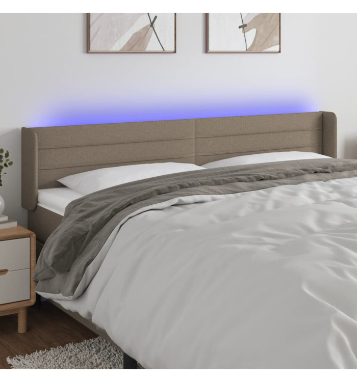 Tête de lit à LED Taupe 183x16x78/88 cm Tissu | Mobilier & Déco