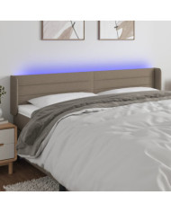 Tête de lit à LED Taupe 183x16x78/88 cm Tissu | Mobilier & Déco