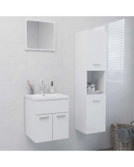 Ensemble de meubles de salle de bain Blanc brillant Aggloméré | Mobilier & Déco
