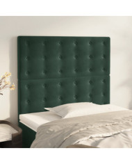 Têtes de lit 2 pcs Vert foncé 90x5x78/88 cm Velours | Mobilier & Déco