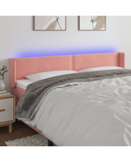 Tête de lit à LED Rose 163x16x78/88 cm Velours | Mobilier & Déco
