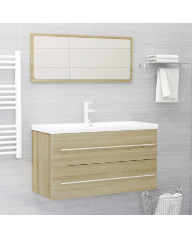 Ensemble de meubles de bain 2 pcs Chêne sonoma Aggloméré | Mobilier & Déco