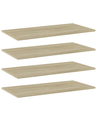 Panneau de bibliothèque 4pcs Chêne sonoma 80x40x1,5cm Aggloméré | Mobilier & Déco