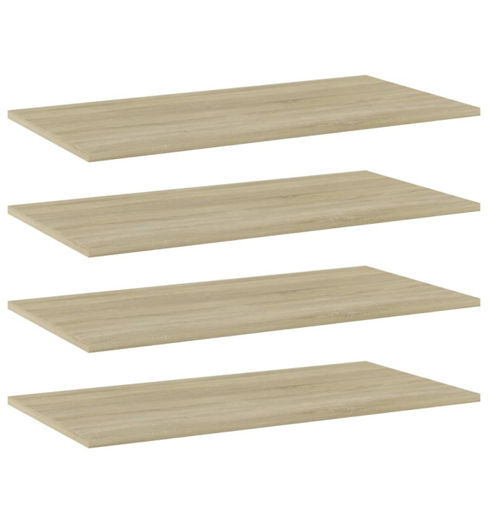 Panneau de bibliothèque 4pcs Chêne sonoma 80x40x1,5cm Aggloméré | Mobilier & Déco