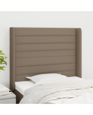 Tête de lit avec oreilles Taupe 103x16x118/128 cm Tissu | Mobilier & Déco