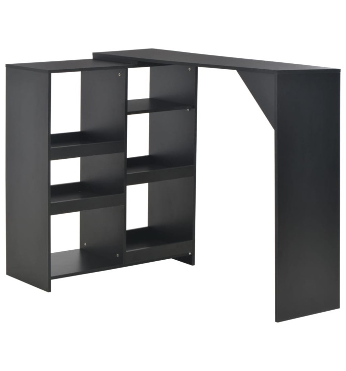 Table de bar avec tablette amovible Noir 138x39x110 cm | Mobilier & Déco