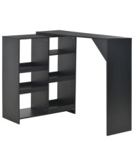 Table de bar avec tablette amovible Noir 138x39x110 cm | Mobilier & Déco
